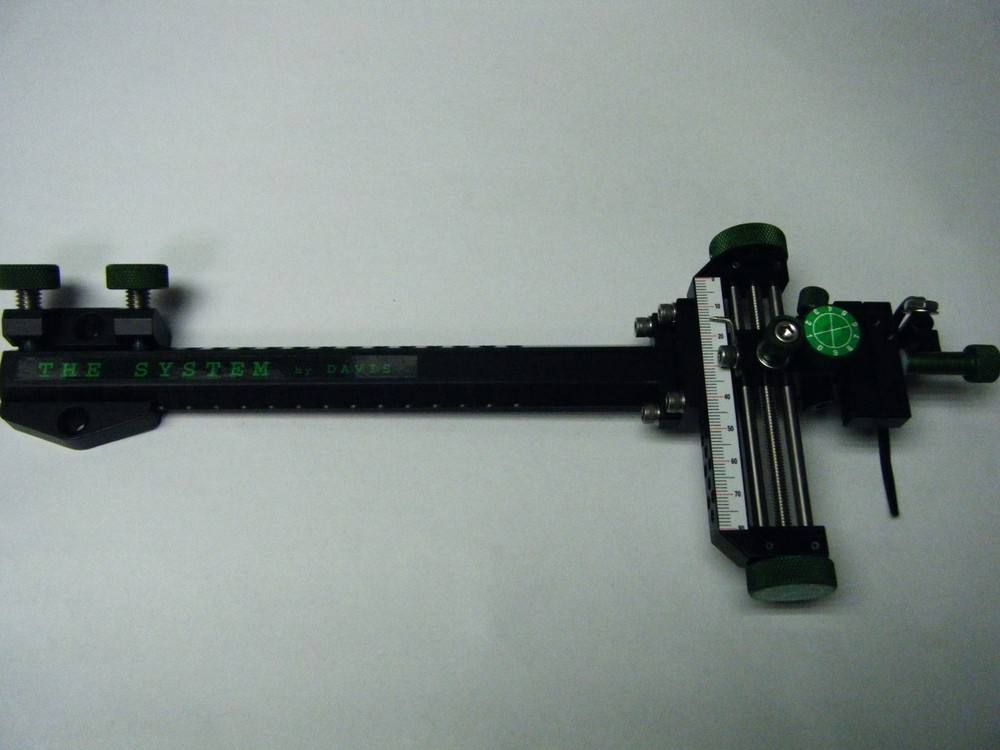 4" DAVIS TARGET SIGHT- Double Knob -Black/Green knobs-