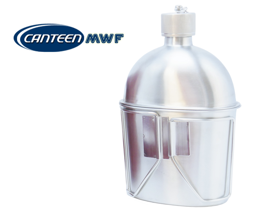 ALFA1 Military Stainless Steel Canteen & Kidney Style Cup