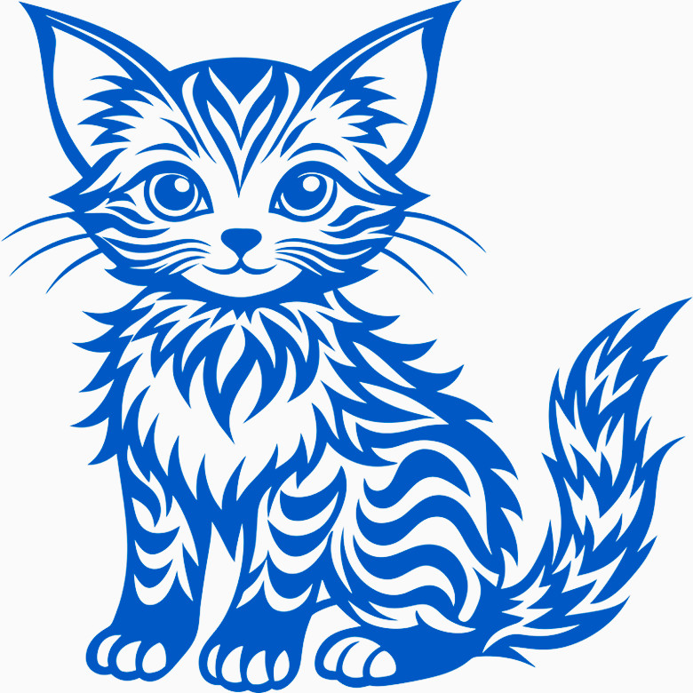 30 Custom Blue Exotic Kitty Cat Personalized Address Labels