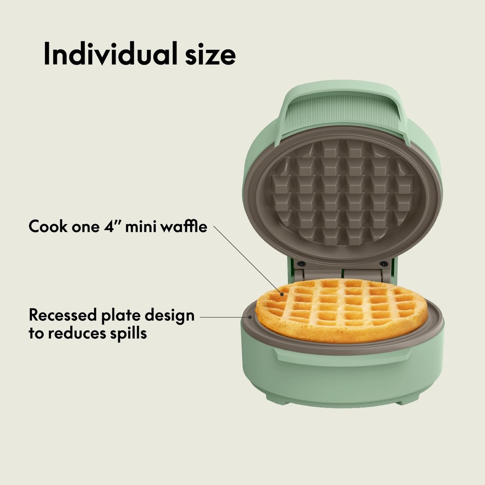 Bella Mini Waffle Maker Ceramic Nonstick Snack-n-Store Stackable 350W Surf Blue
