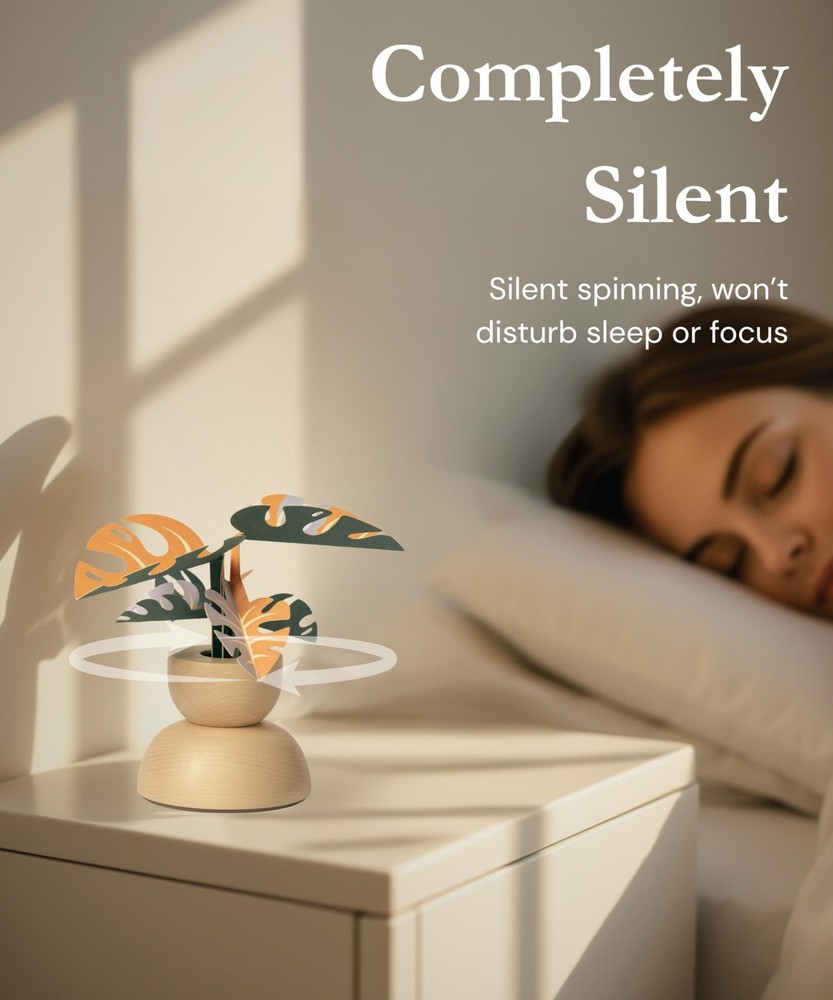 Silent Rotating Passive Diffuser – Cordless, Waterless Essential Oil Diffu