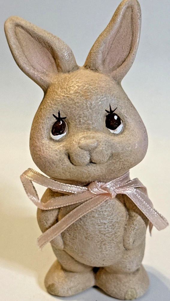Vintage Easter Bunny Figurine Ceramic Tan 4.25” Tall