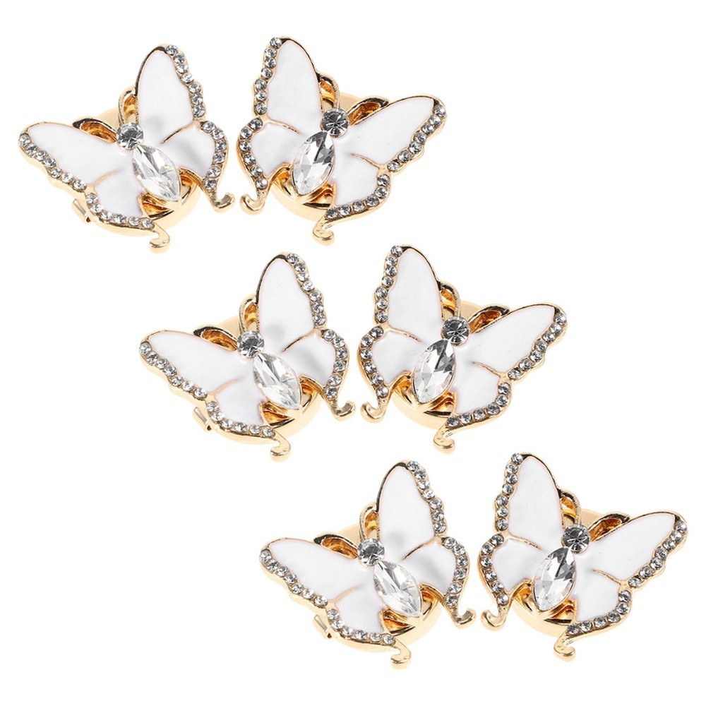 6PCS Butterfly Button Covers: Rhinestone Button Covers Butterfly Replacement
