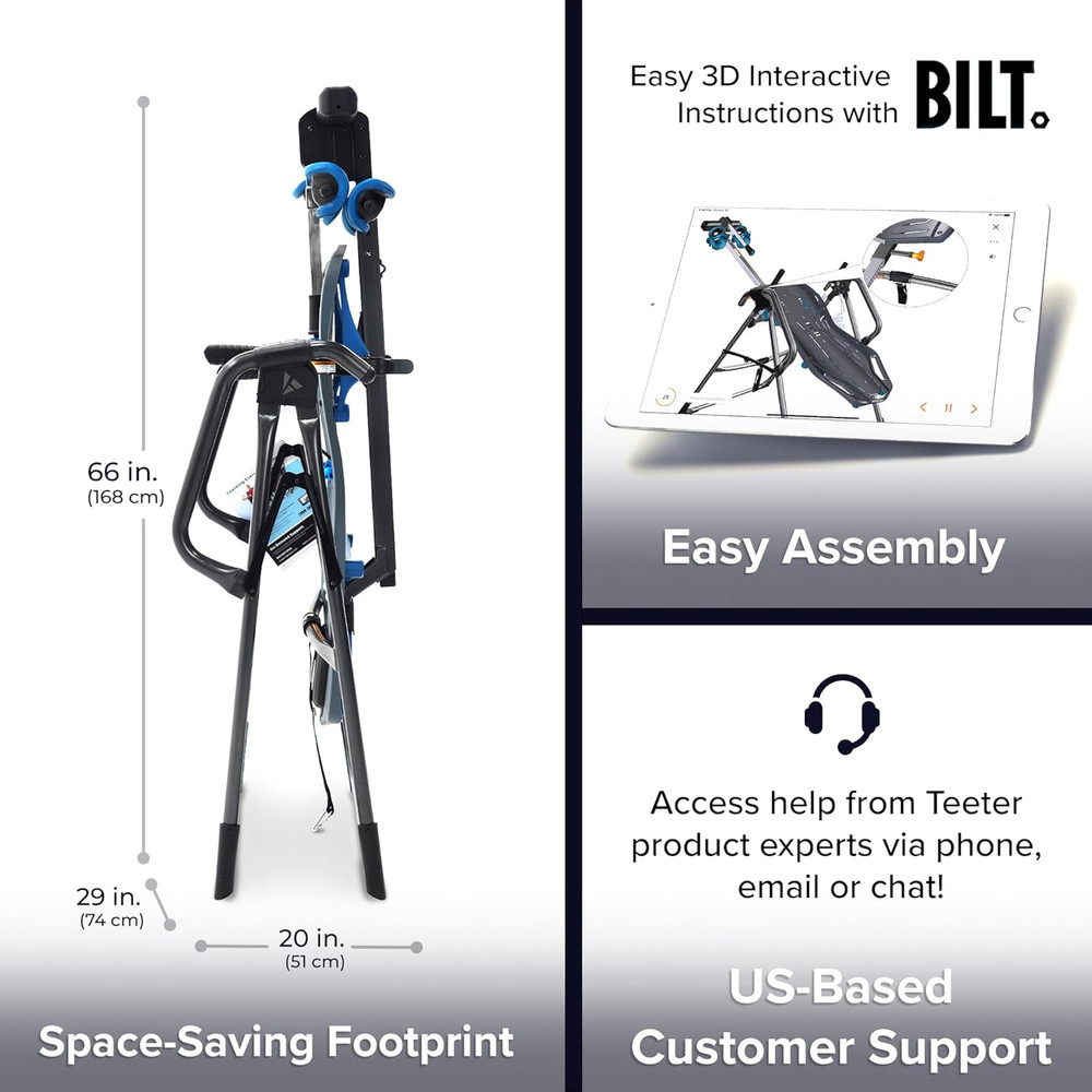 Teeter Fitspine X3 Inversion Table W/ Accessories for Back Pain Relief, Deluxe E