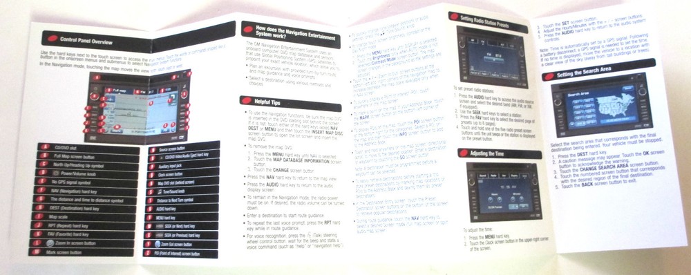GM 03/06 Navigation Manual Quick Ref Guide #15825614