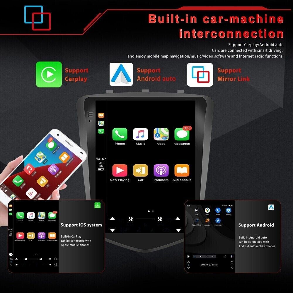 Android 13 Apple Carplay GPS NAVI Car Radio Stereo IPS For Chevy Cruze 2009-2015