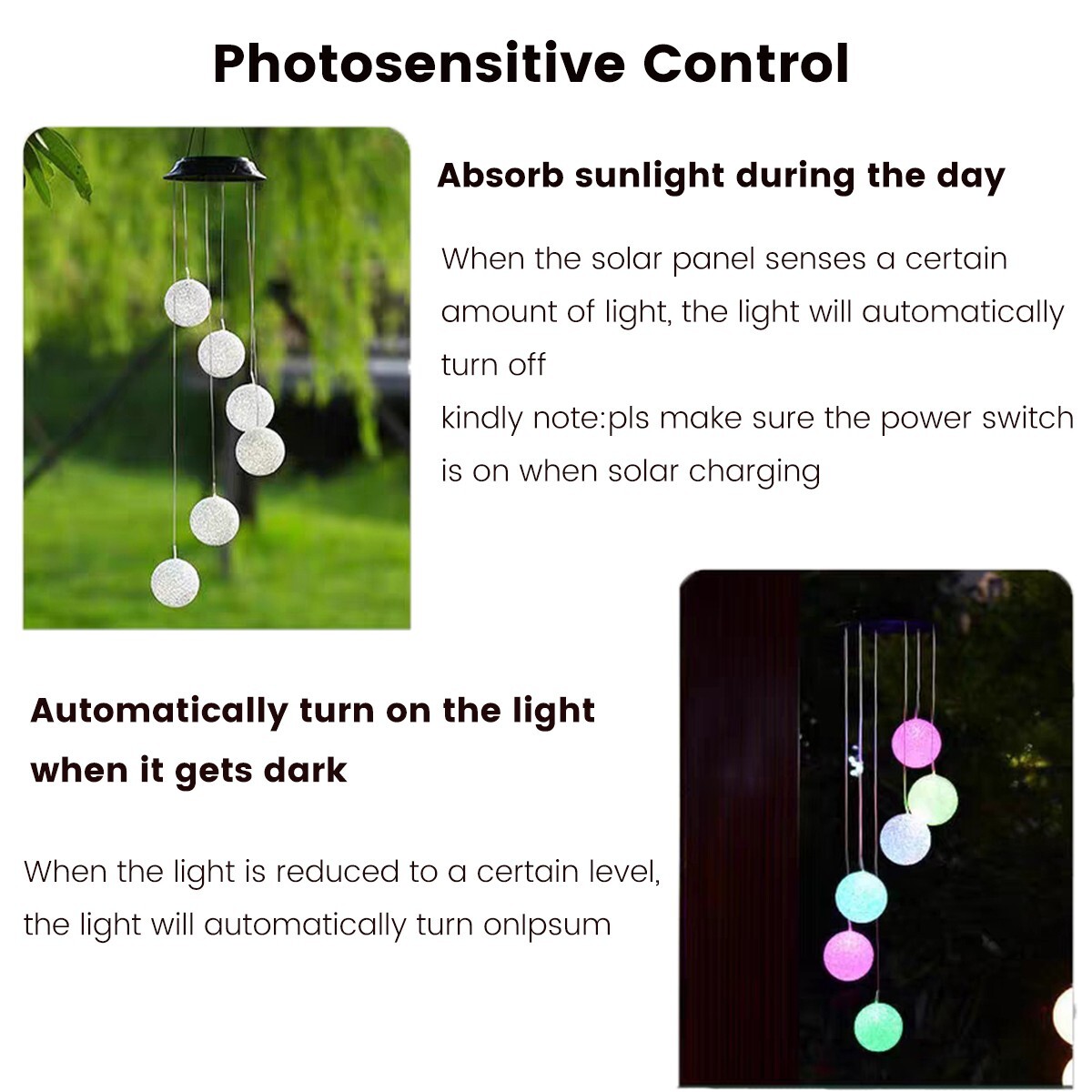 LED Solar Wind Chimes ,7 Color-Changing ,Cute Dragonfly Yard Home Garden Decor