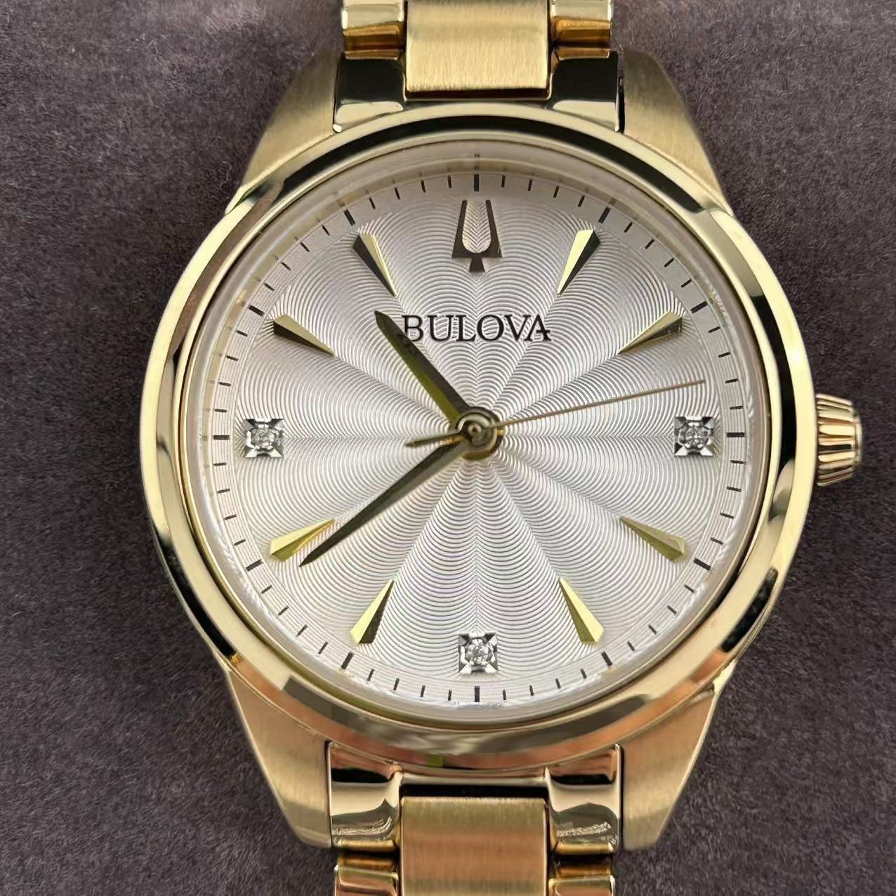 New Bulova Sutton 97P150 White Diamond Dial Stainless Steel Women's Quartz Watch