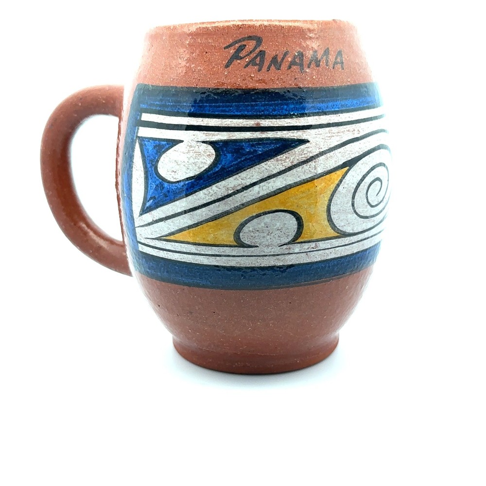 Panama Coffee Cup Pottery Hand-Painted