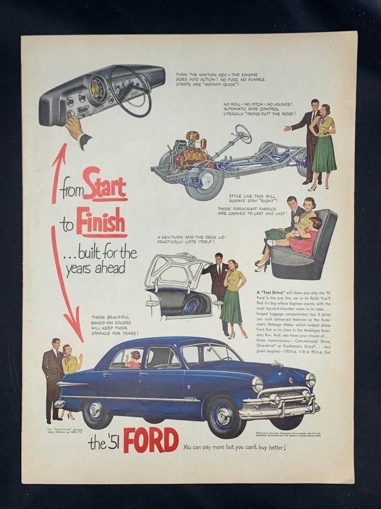 Magazine Ad* - 1951 - Ford Custom