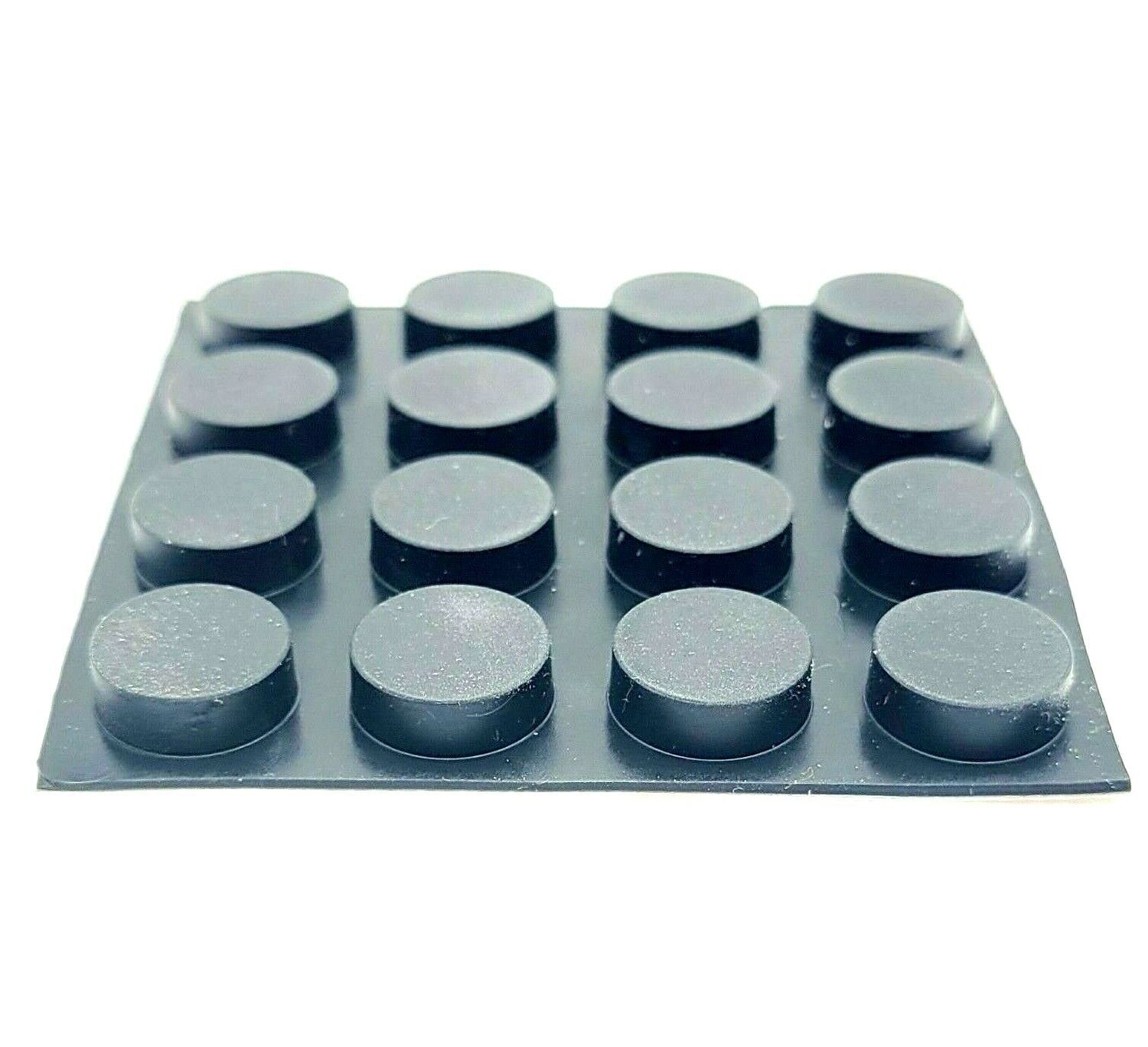 3/16" Thick x 7/16" Wide Round Stick on Rubber Feet Adhesive Bumpers Sheet of 32