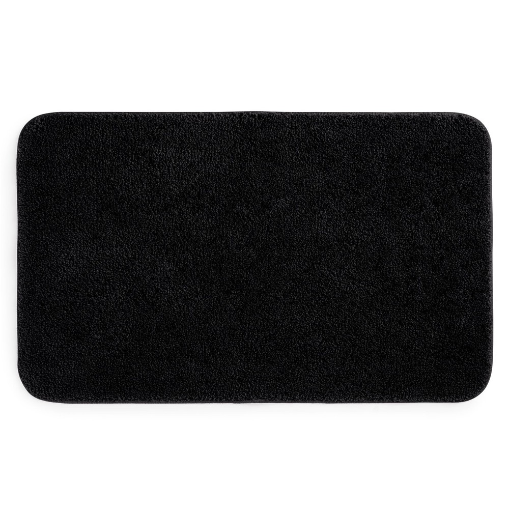 Mainstays Black Bath Rug - 24"x40" Large, Basic Polyester,Absorbent Bathroom Mat