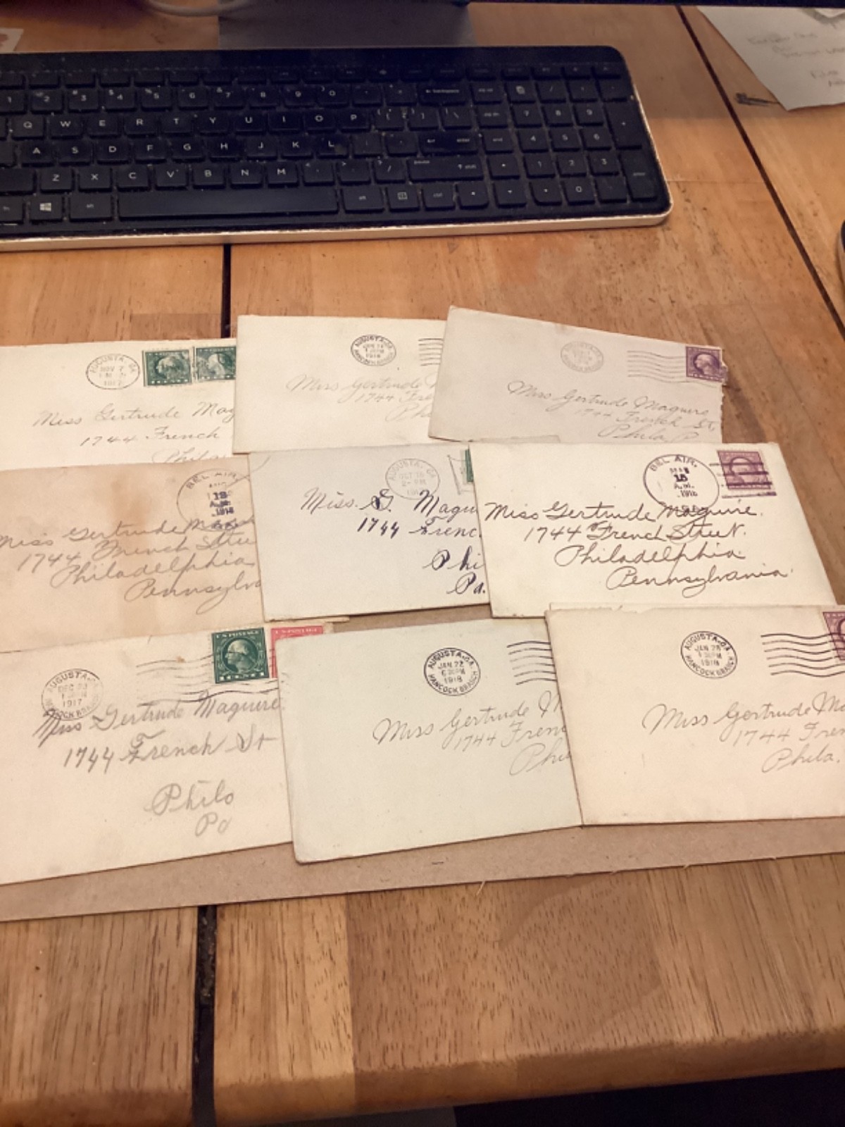 50 WW1 letters to Philadelphia from Camp Hancock,Ga,Lt Armitage Corp Beck.PA Uni