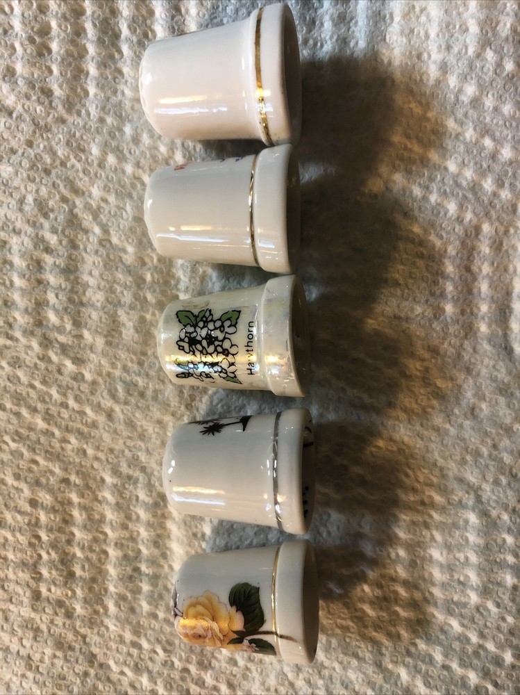 collectible porcelain sewing thimbles