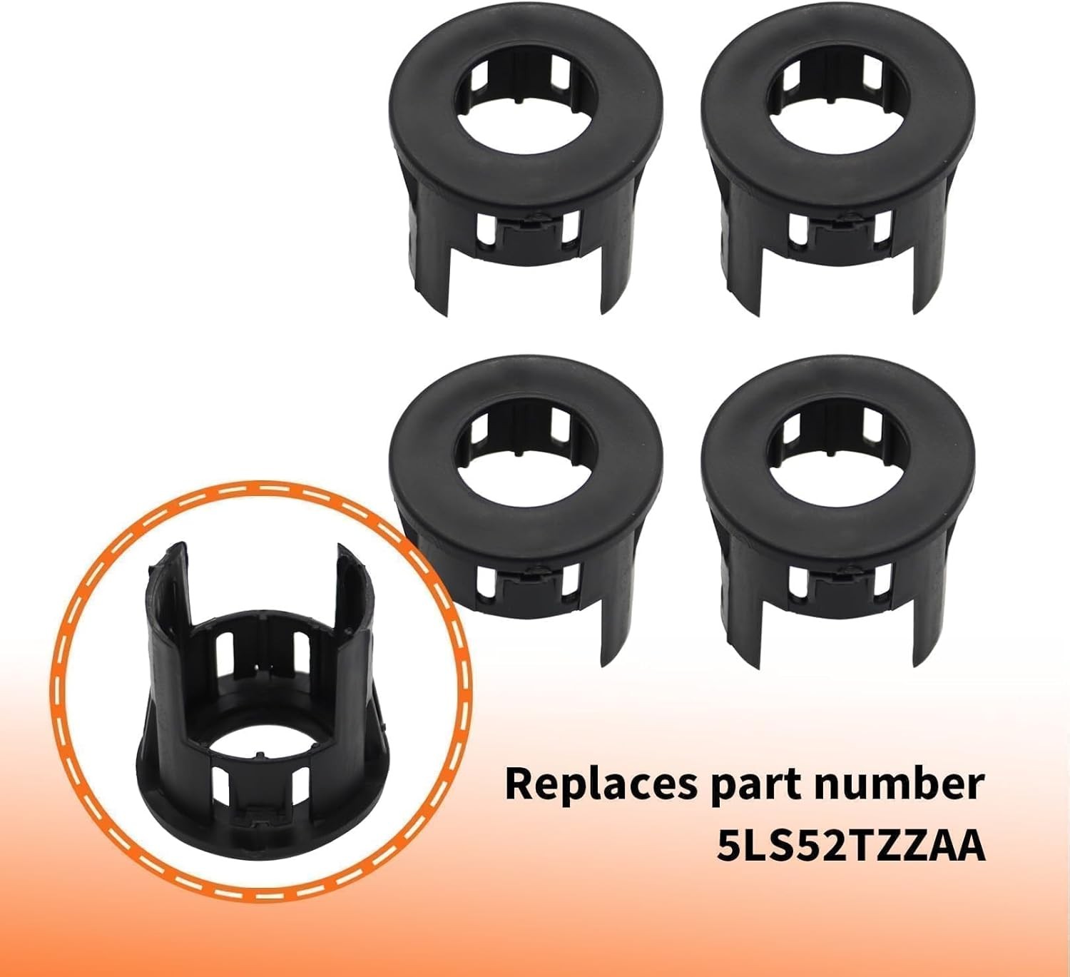 4X Parking Assist Sensor Mount Bracket Bezels Compatible with 2014-2018 1500 201
