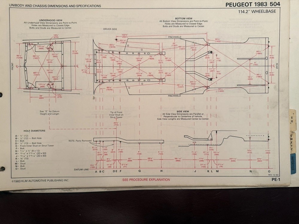 Chief Chassis and Dimension Specifications Chart