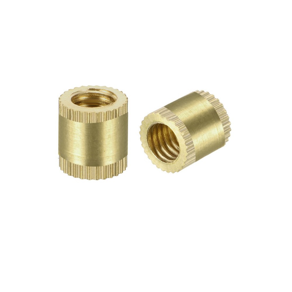 M6 x 10mm(L) x 8.5mm(OD) Brass Knurled Threaded Insert Embedment Nuts, 100 Pcs