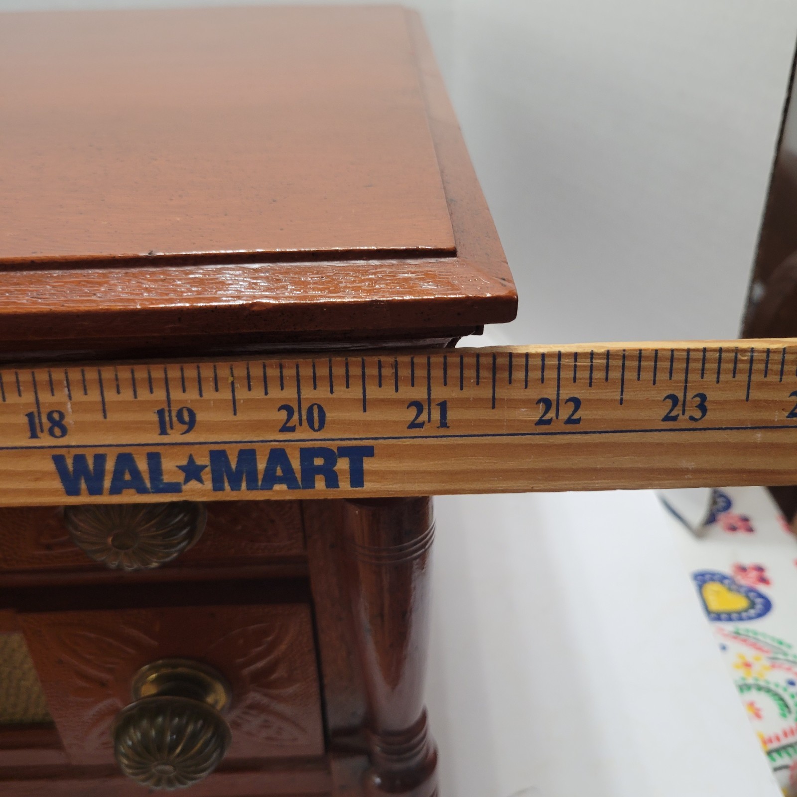 Antique J & P Coats 2 Draw Wood Spool Cotton Cabinet Counter Top Store Display