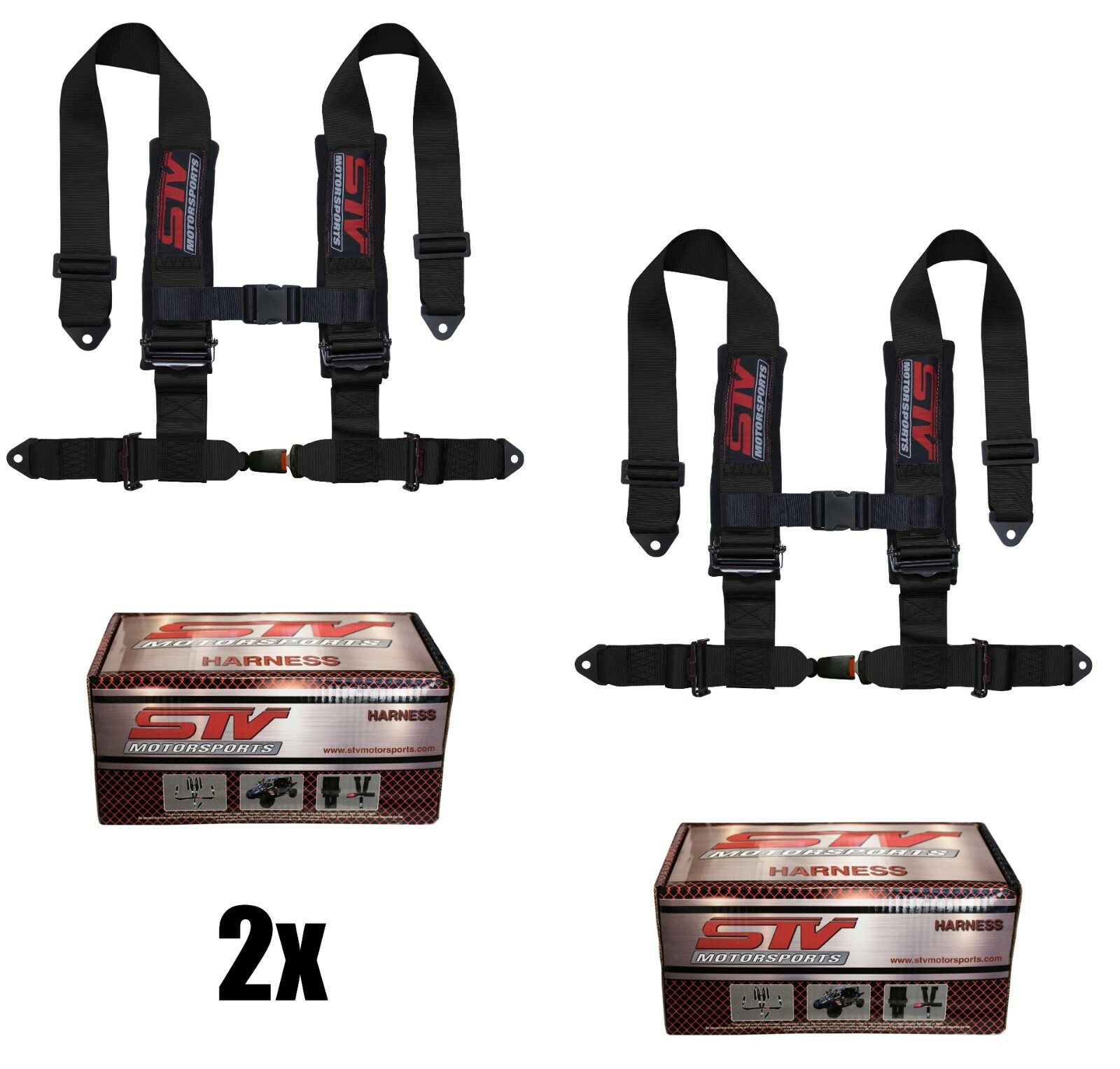 STV Motorsports Auto Seat Belt Harness 4 Point 2" RZR XP1K Yamaha Can-Am (Pair)
