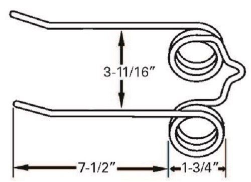10 of Replacement JD Rake Teeth 7.5" Tine x 3.6875 Tine Gap x 1.75" Coil 186-SE