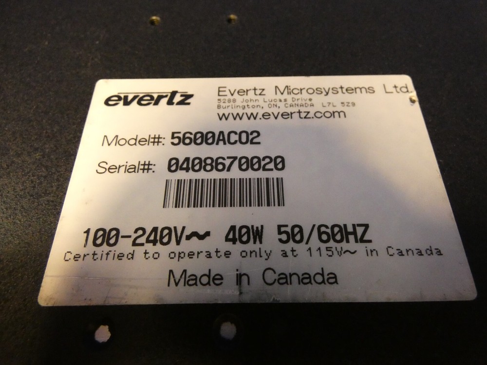 Evertz 5600ACO2 Automatic Changeover System