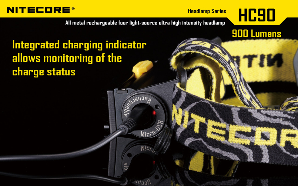 Nitcore HC90 Rechargeable Headlamp w/VCL10 Multi-Tool/USB Car Adapter