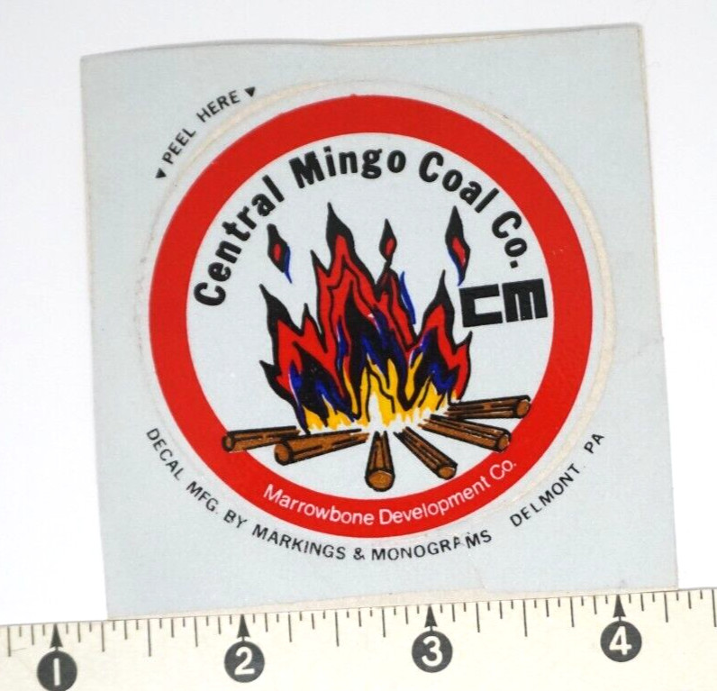 Coal Mining Sticker Central Mingo Coal Co Marrowbone Development Co