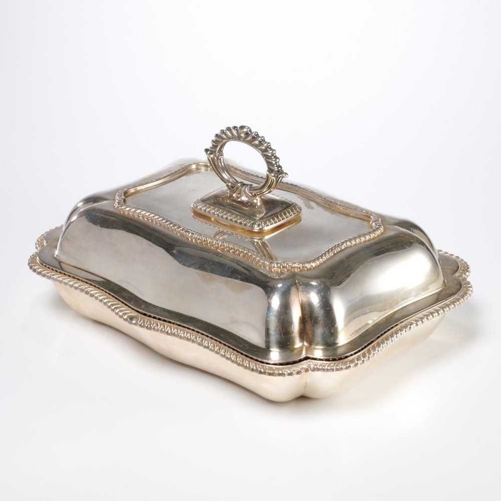 Harrison Brothers Howson Alpha HB&H Silver Soldered Rectangular Lidded Dish 11"l