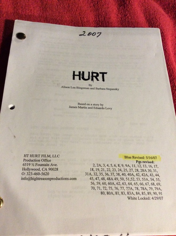 ORIGINAL SCRIPT HURT MELORA WALTERS WILLIAM MAPOTHER JOHANNA BRADDY