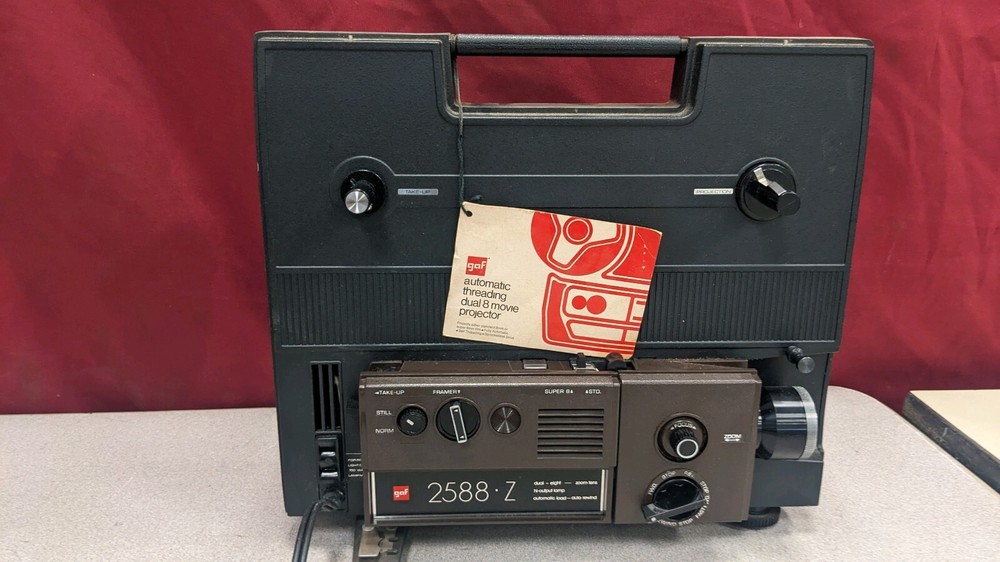Vintage Gaf Automatic Threading Dual 8 Movie Projector