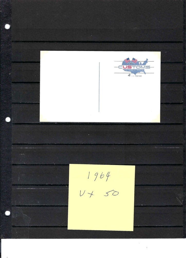 1964 4 Cent CUSTOMS Postcard Scott# UX50 - Mint (ST-18)
