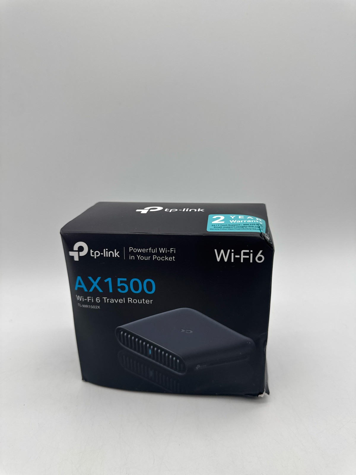 TP-Link TL-WR1502X Travel Router Wi-Fi 6 AX1500 Gigabit USB-C Powered Black