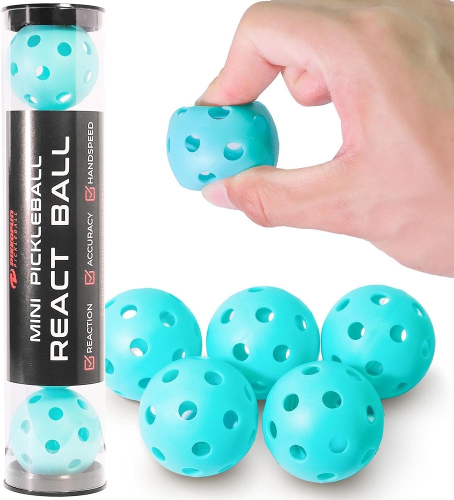 Durable React Mini Pickleballs - 5 Pack for Skill Enhancement & Quiet Play