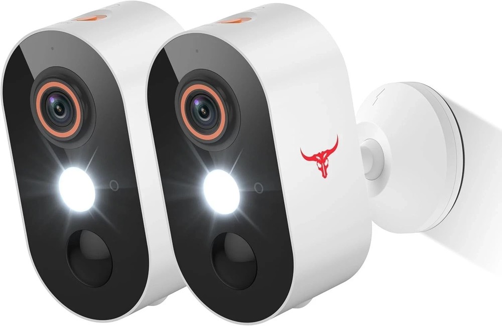 2 Pack Wireless Security Camera System Smart Night Vision Outdoor WiFi Cameras