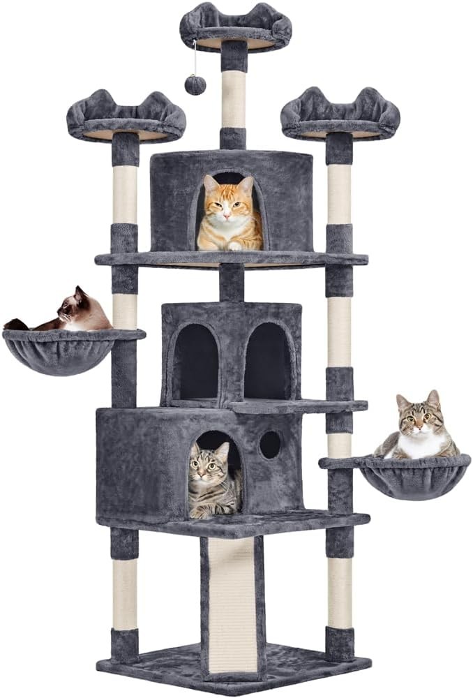 Multi-Level Lar Cat Tree, Big Cat Tower Condos, Cozy Plush