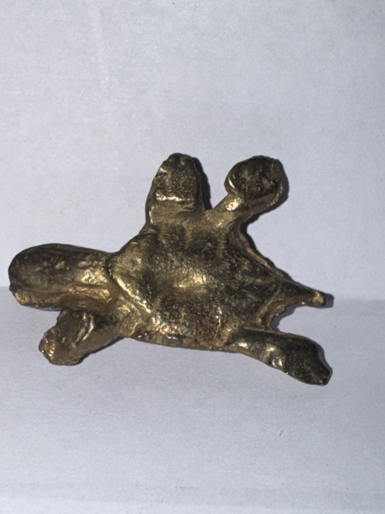 Brass Turtle Mini Figure Solid Trinket Shelf 1”