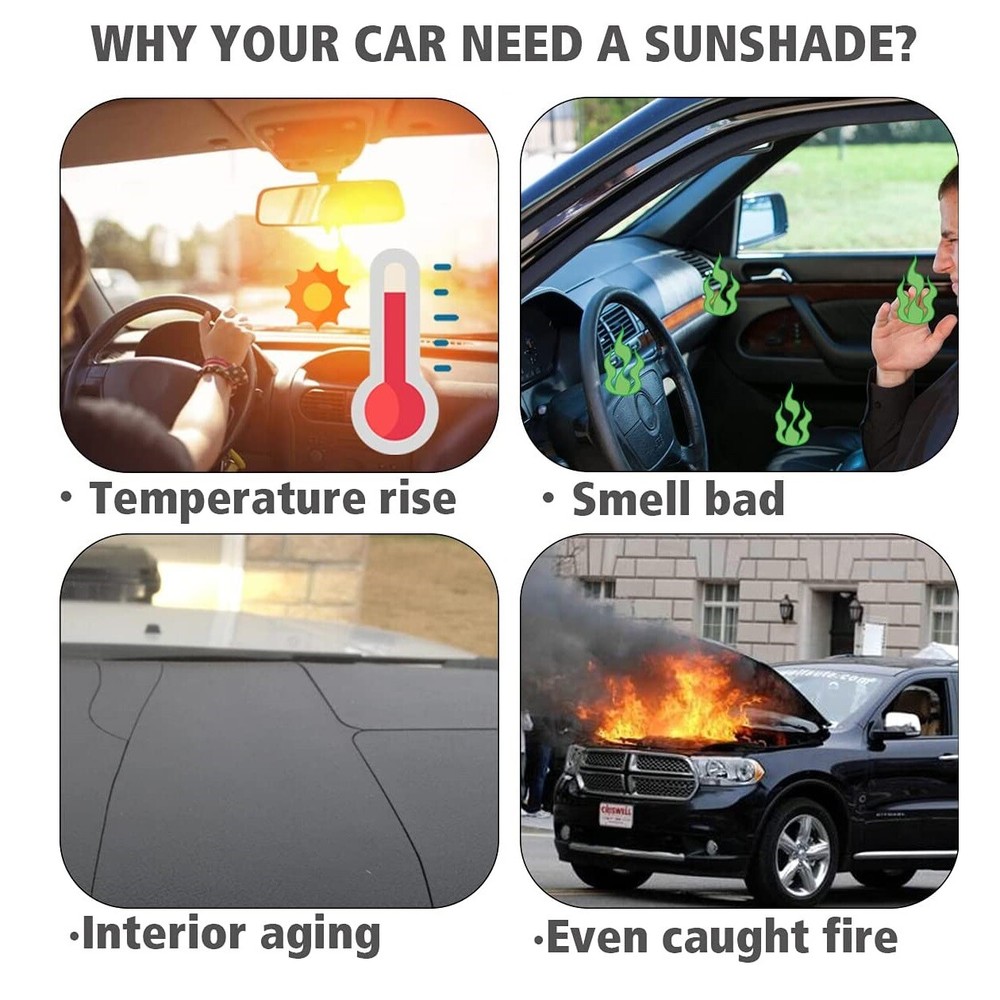 For 1996-2025 Chevy Express Front Windshield Sun Shade Foldable UV Block Cover