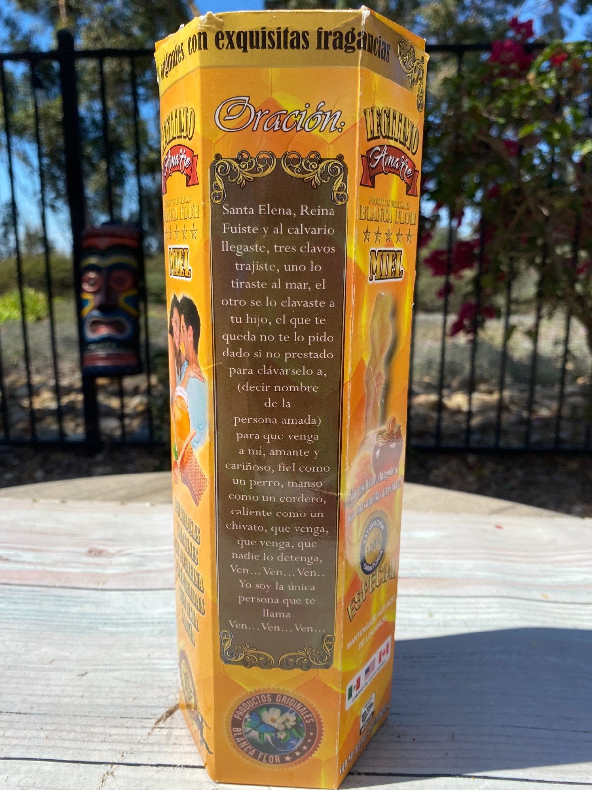 Vela Para Amarre, Religion, Brujeria, Fe y Devocion, Bendesidad 10" Miel Candle