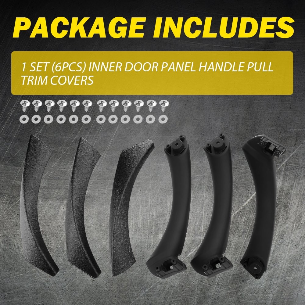 6PCS/Set Interior Door Pull Handle Trim Cover For 2005-2013 BMW E90/E91/E92/E93