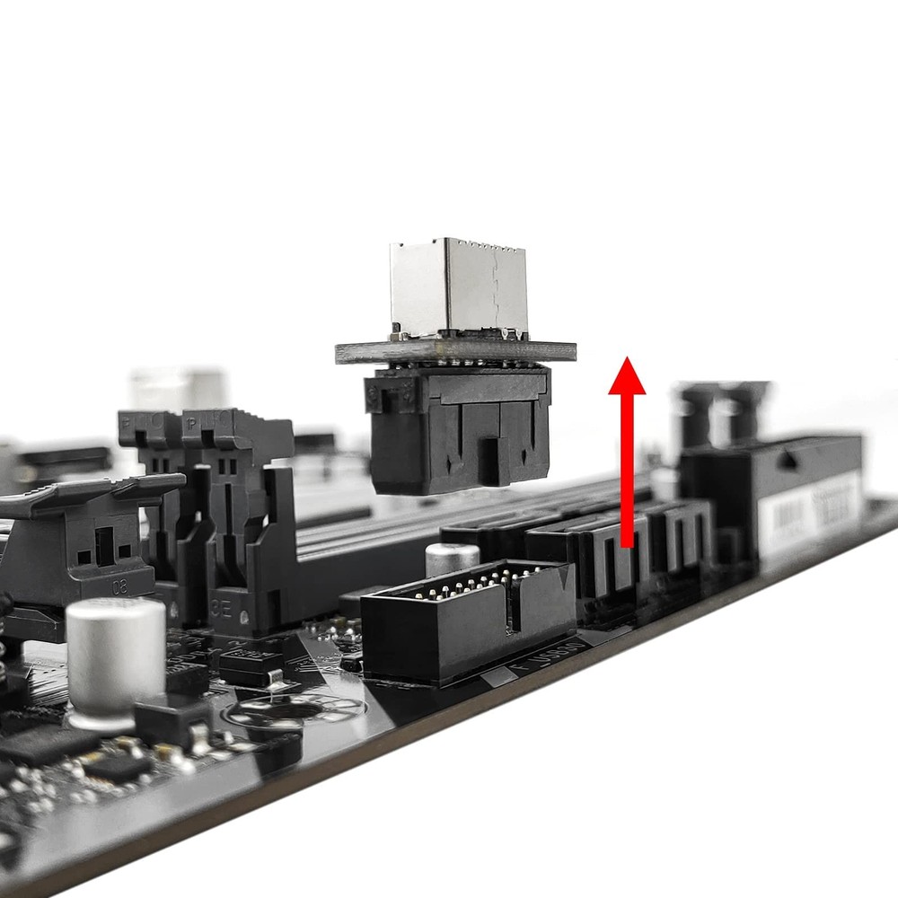 JoyReken USB Front Panel Adapter, Vertical C Header Small, Black