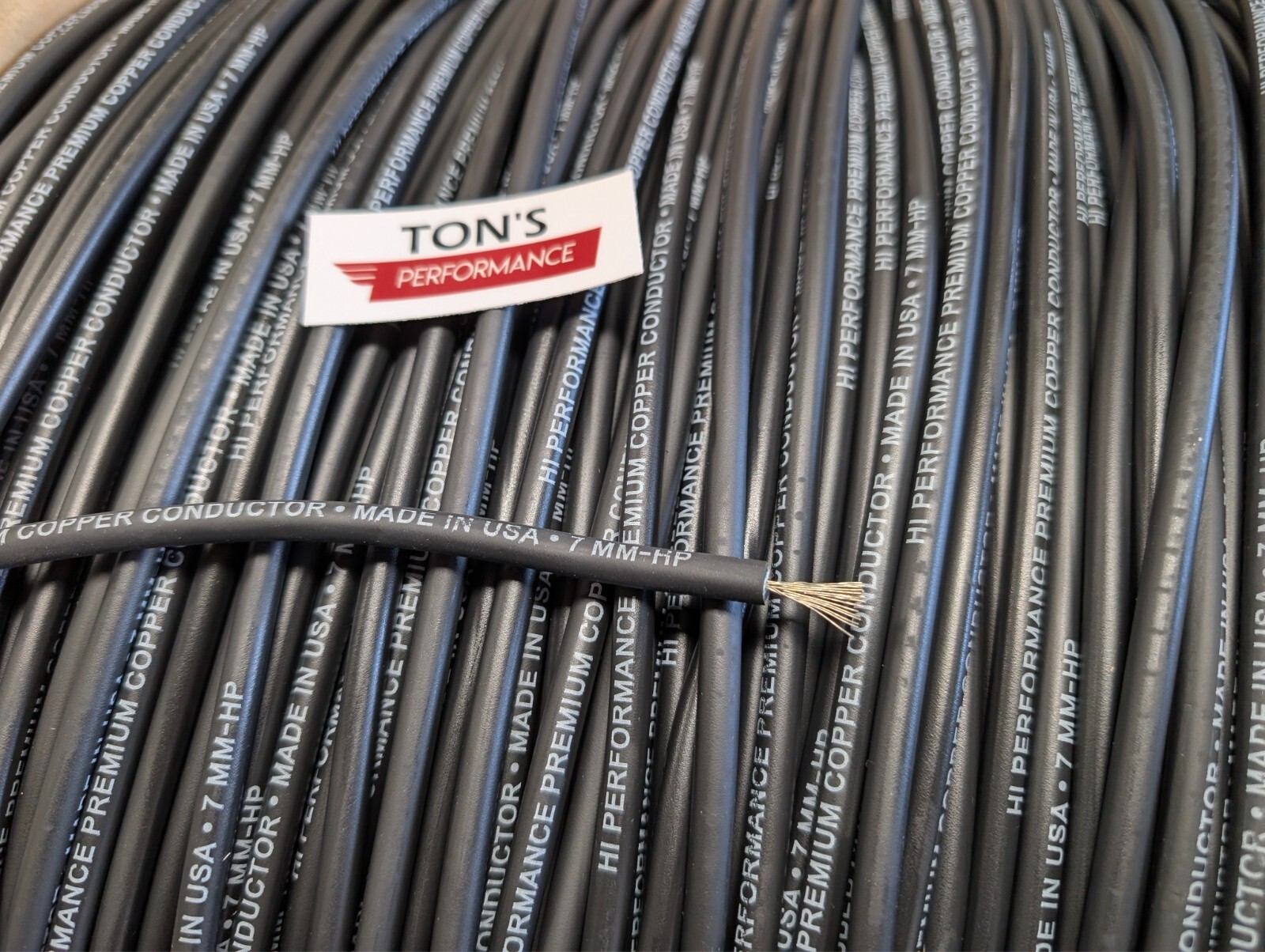 7mm solid copper core spark plug ignition wire sold by the foot