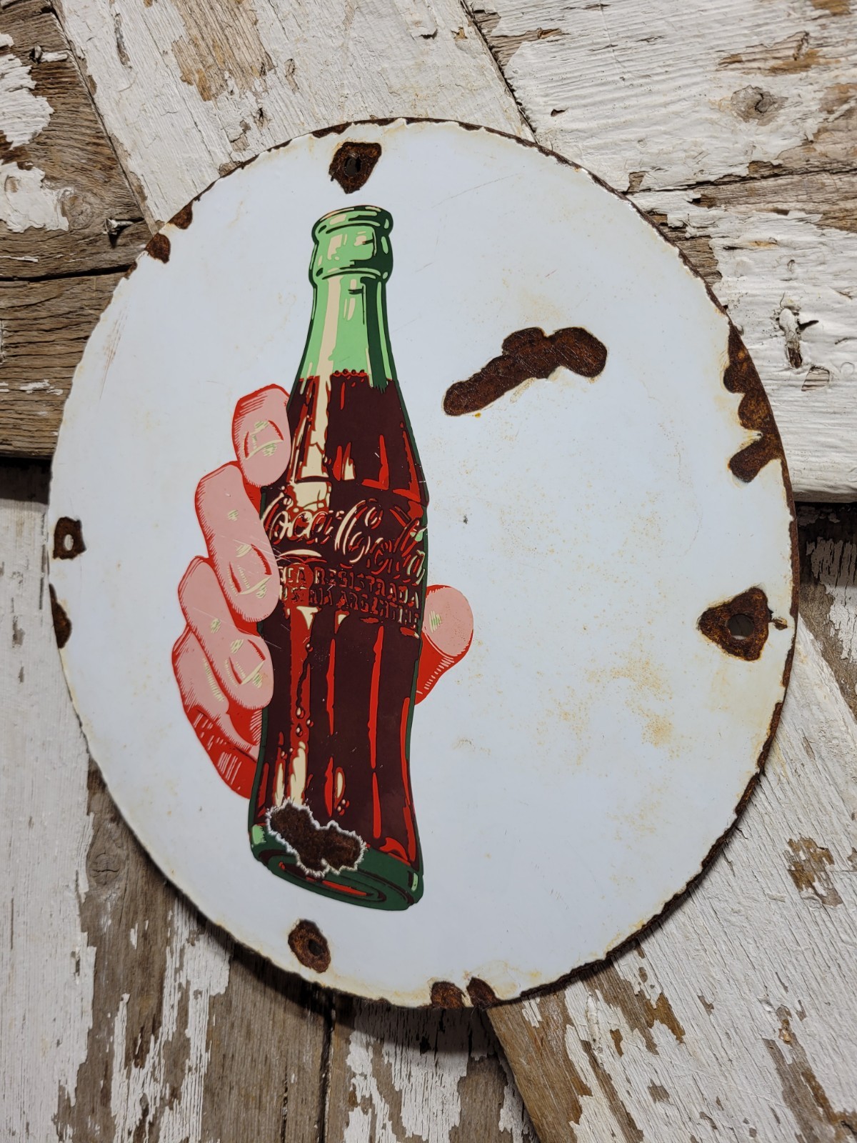 VINTAGE COKE PORCELAIN SIGN COCA COLA CARBONATED SODA BEVERAGE RESTAURANT DRINK