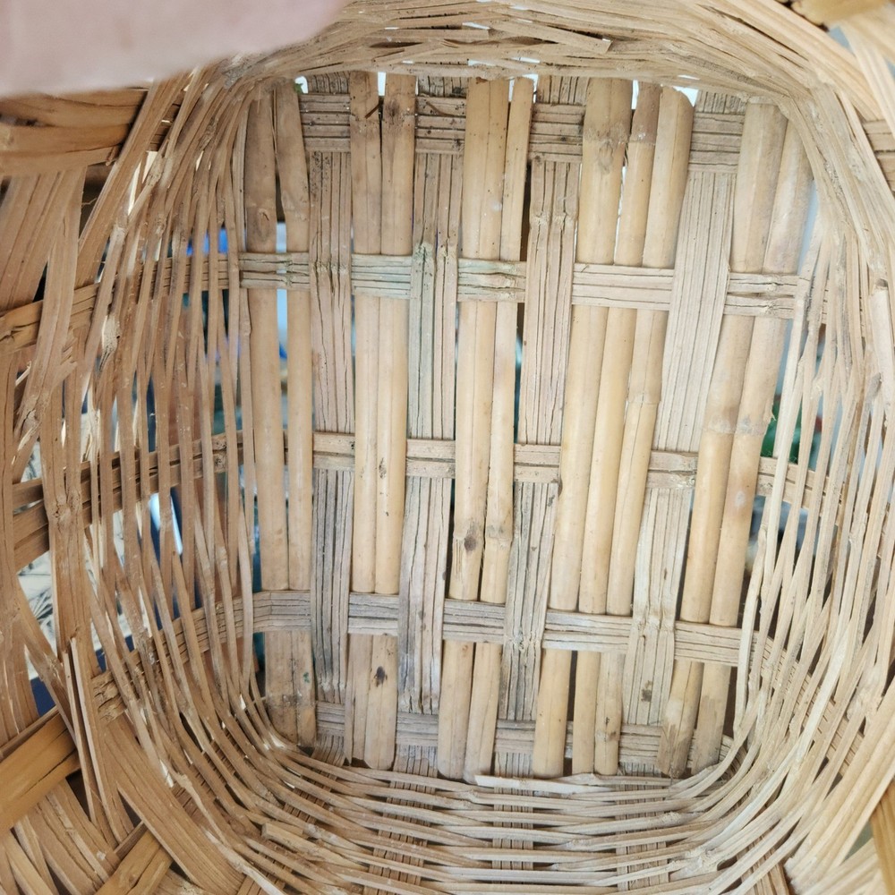 Vintage Woven Large Gathering Basket Rustic Farm