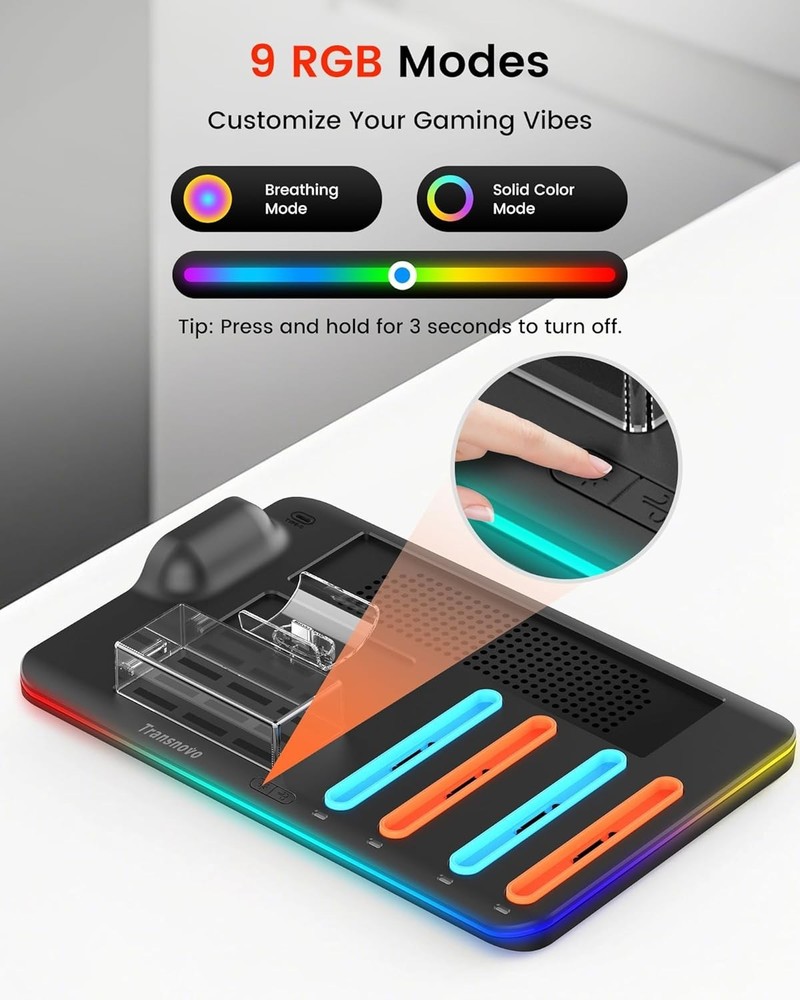 Cooling Fan Pro Controller & Joycons Charger for Switch 2 2025, Cool Down Joy...