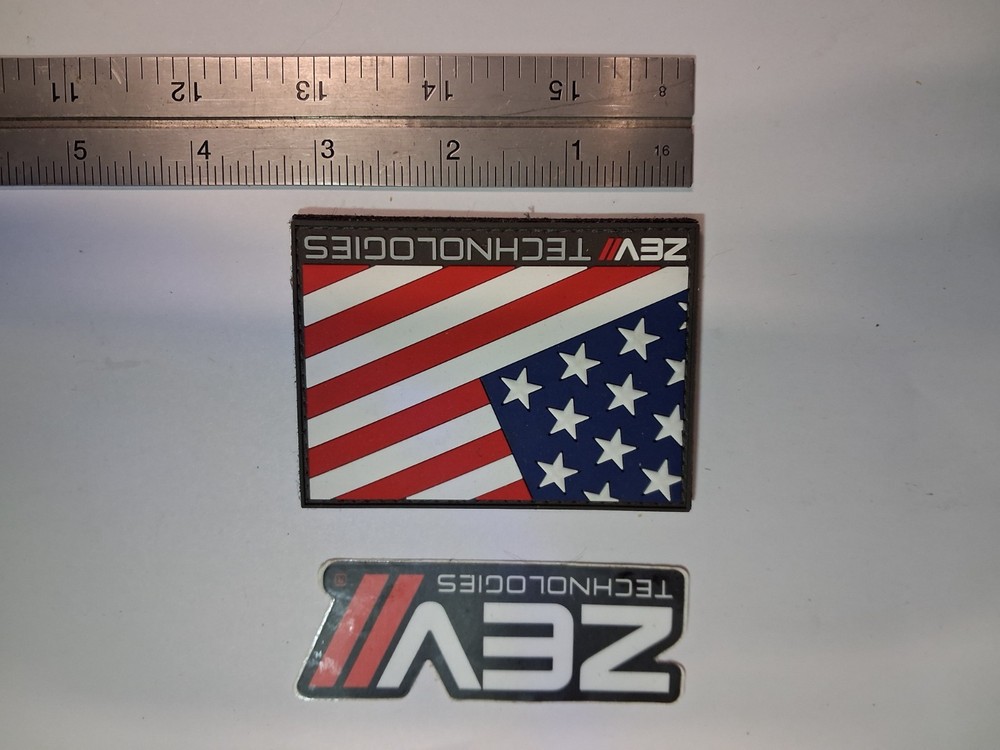 ZEV TECHNOLOGIES GLOCK AMERICAN FLAG LOGO PATCH LIMITED EDITION HOOK/LOOP BACK