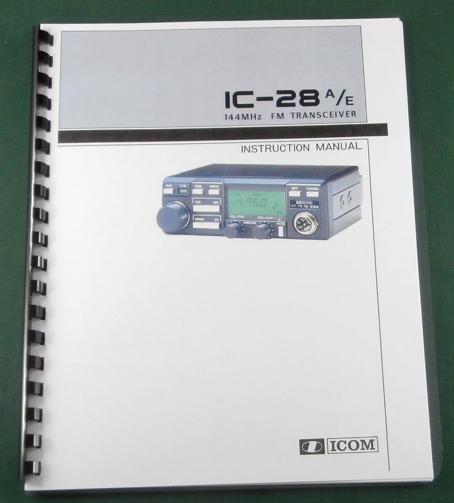 Icom IC-28A/E Instruction Manual: Comb Bound with Protective Covers!