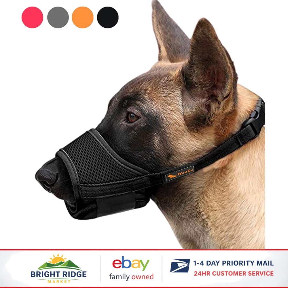 Soft Nylon Dog Muzzle for Medium Large Breeds, Adjustable and Breathable Design