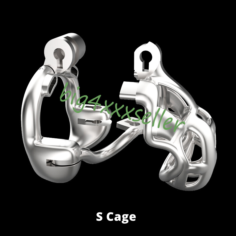 Stainless Steel Python Cage Double-Lock Guardrail Male Chastity Device Cobra