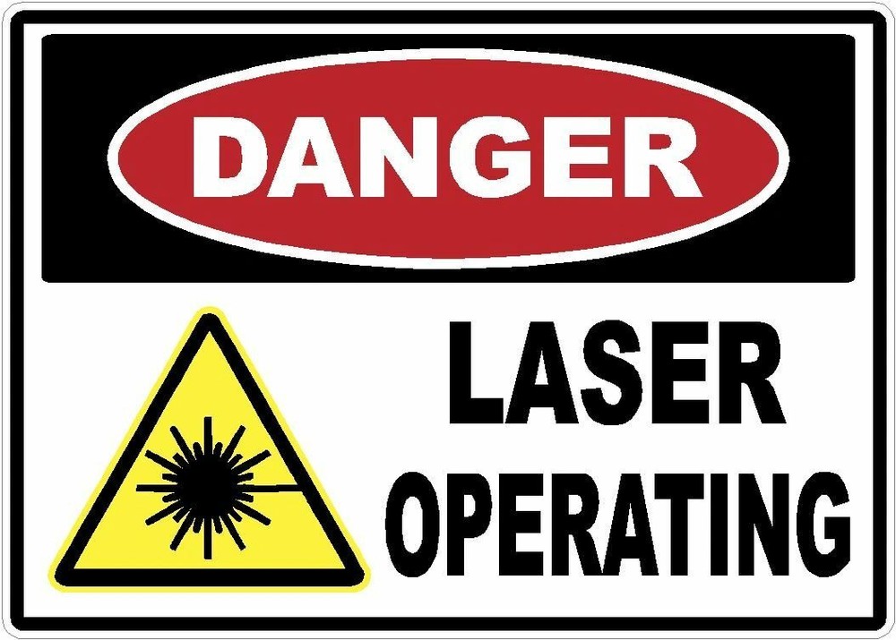 Danger Laser Operating Decal Sticker (1, 10 x 7)