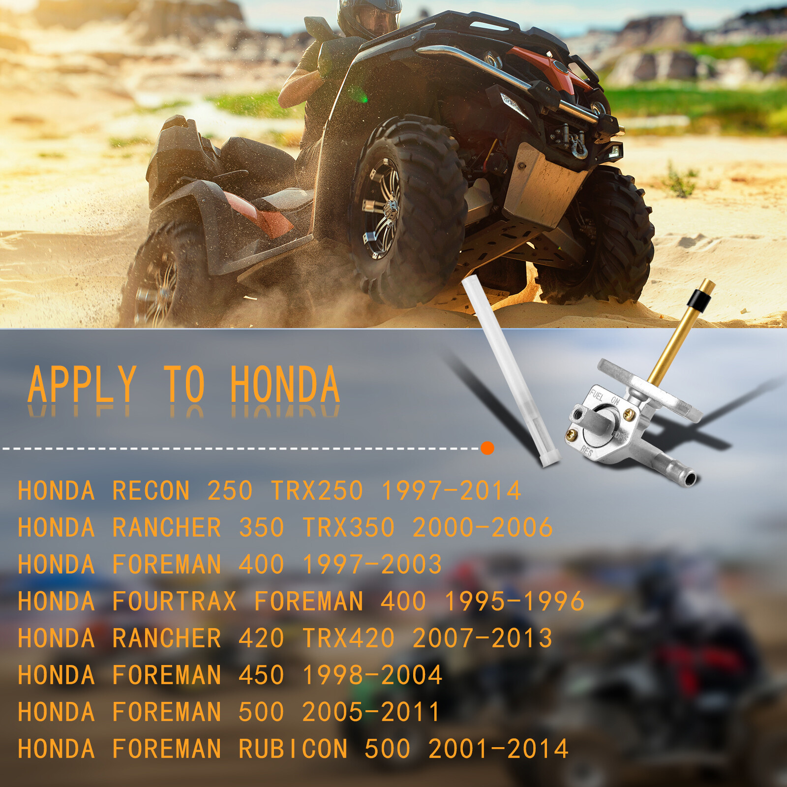 Tank Switch Fuel Tank Petcock Valve fuel line For Honda TRX450 4x4 Foreman 98-04